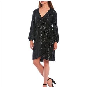 Gibson & Latimer Black Sequin party dress